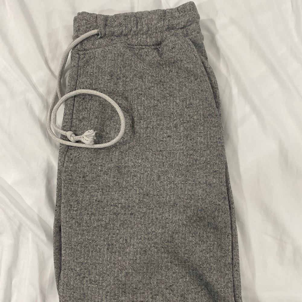 Grey and black straight leg sweat pants